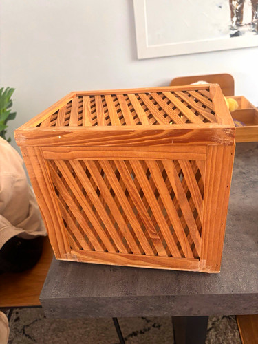 Wooden lidded storage box - wooden,